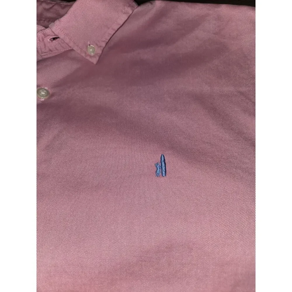 johnnie-O Men's Button Down Long Sleeve Cotton/Tencel Blend Pink Shirt XL